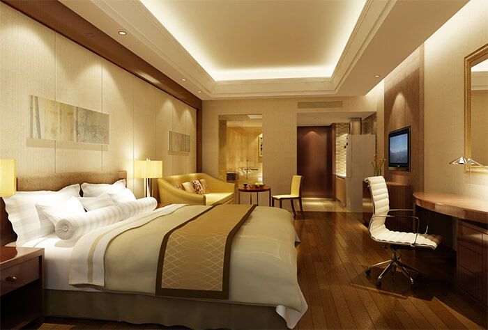 Thiết kế nội thất phòng ngủ khách sạn.